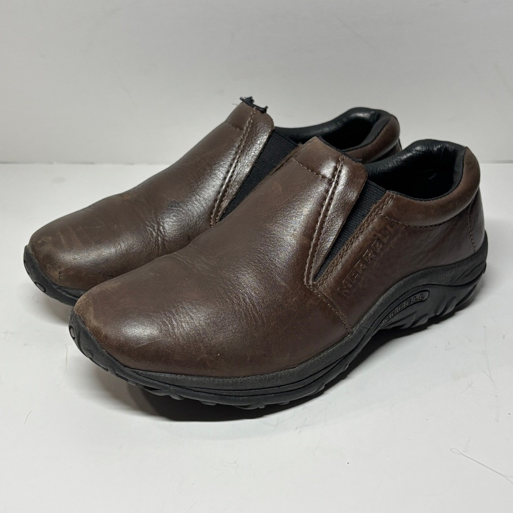 Merrell Jungle‎ Moc Leather Womens 7.5 Mahogany Brown Slip On Shoes 63884